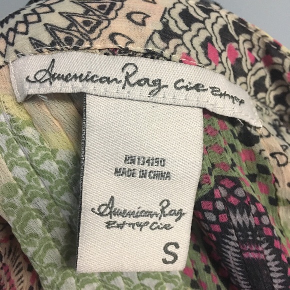 American Rag Sheer Long Sleeve Patterned Tunic - Picture 9 of 10